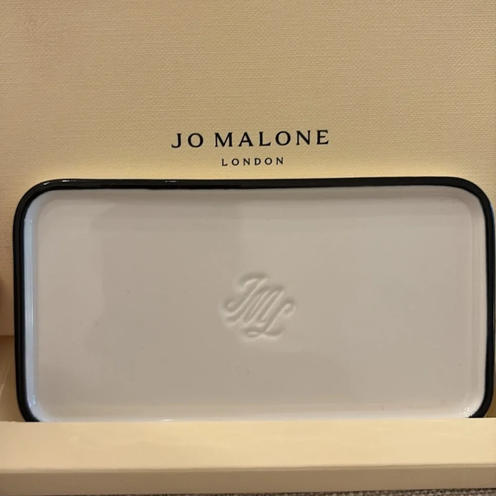 Jo Malone Cream and White Embossed Tray